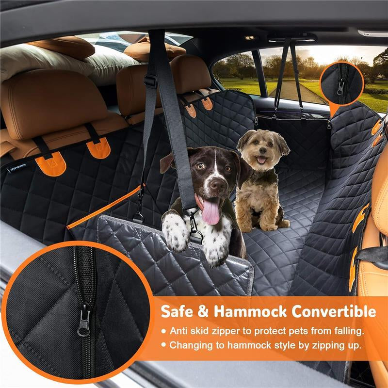 Dog Car Seat Cover for Pets 100% Waterproof Seat Cover Heavy Duty Scratch Proof Nonslip Durable Soft Back Seat Covers for Cars Trucks and SUV